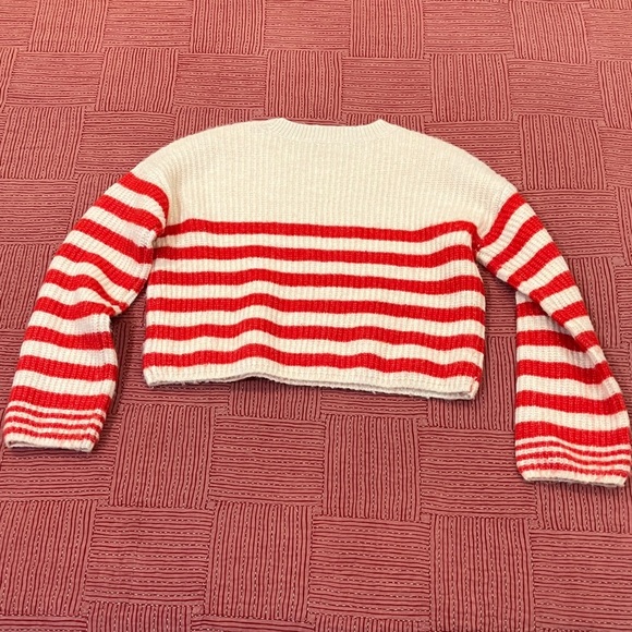 William Rast women’s small Cream with red stripes chunky Knit WOOL blend Sweater - Picture 4 of 13